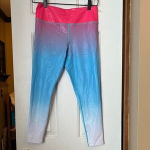 ZYIA Kids Metallic Ombre Pink and Blue Leggings